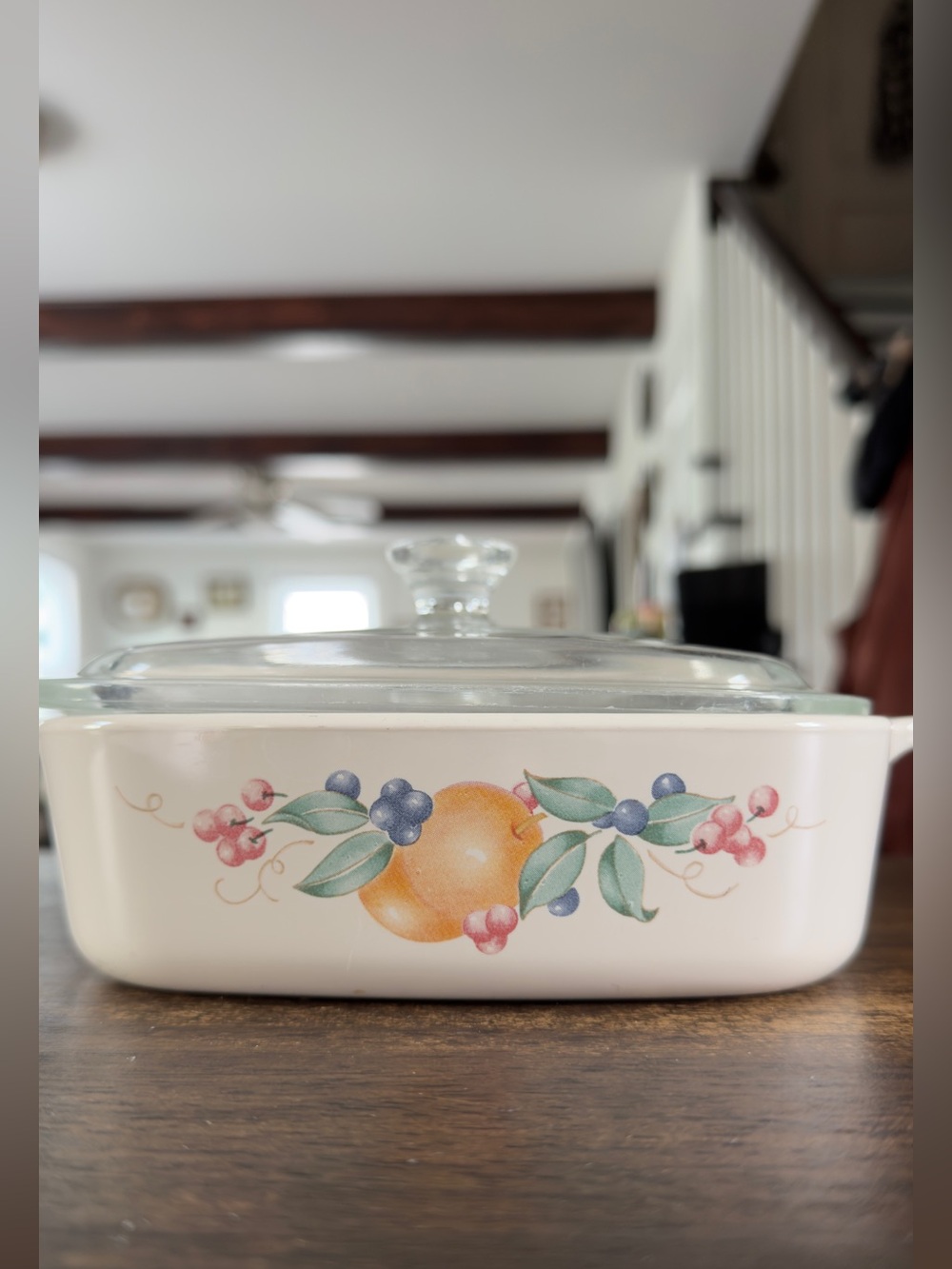 Vtg Cottagecore 90s “Abundance” pattern Corningware 9x7” Casserole Dish & Lid